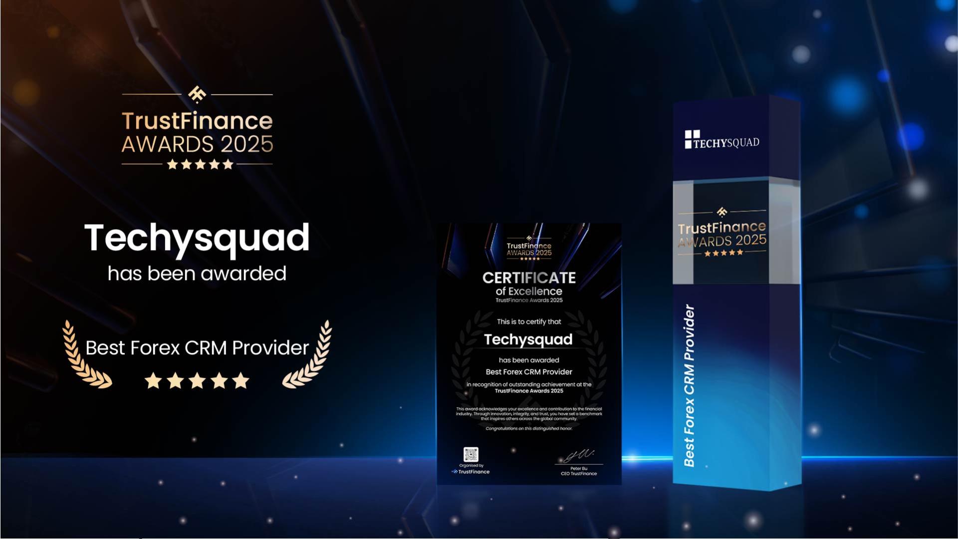 Techysquad Wins “Best Forex CRM Provider” at the TrustFinance Performance Awards 2025